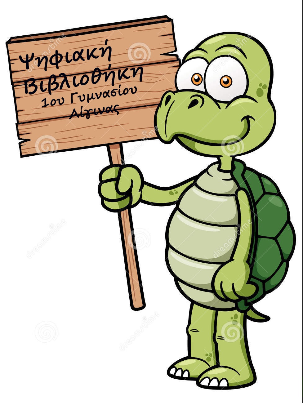 cartoon-turtle-vector-illustration-holding-wood-sign-31653999
